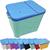 Container Porta Ração Canister Plástico com Tampa Azul Protege Conserva Furacão Pet 15 Kg Azul com Tampa Azul Verde