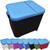 Container Porta Ração Canister Plástico com Tampa Azul Protege Conserva Furacão Pet 15 Kg Black com Tampa Azul