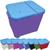 Container Porta Ração Canister Plástico com Tampa Azul Protege Conserva Furacão Pet 15 Kg Roxo com Tampa Azul