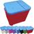 Container Porta Ração Canister Plástico com Tampa Azul Protege Conserva Furacão Pet 15 Kg Vermelho com Tampa Azul