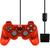 Controle Gamer Ps1 Ps2 Com Fio Analógico Joystick Dualshock Vermelho