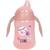 Copo Infantil Antivazamento Com Alça Brilhante Para Bebê 6m+ Bico de Silicone 250ml Lolly Rosa
