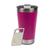 Copo Térmico Fosco Metálico Brilhante Com Tampa 473ml Mantém Gelado e Quente Cores Variadas Rosa-Chiclete