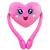 Coração De Pelúcia Antialérgico Amigos Do Coração Ursinho 38cm Em Suede Infantil Brinquedo DM Toys Rosa