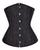 Corpete Corset Corselet Cinta Underbust Floral Barbatana Aço Preto M673 Preto