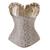 Corpete Corset Corselet Espartilho Modela Cintura Bojo Sanfonado Floral Palha Creme M357 Creme