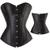 Corpete Corset Corselet Espartilho Modela Cintura Poliéster Tam 38 a 54 Cores Preto