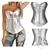 Corpete Corset Corselet Redutor Modelador Festa Couro Prata M93 Cinza claro