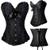 Corset Corpete Corselet Espatilho Redutor Modelador Cintura Floral Cores Preto