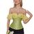 Corset Corselet Blusa Modeladora Manga Curta Renda Floral Linha Casual Cores M759 Esmeralda