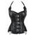 Corset Espartilho Corpete Retrô Viking Medieval Cosplay Punk Preto