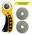 Cortador Circular Manual com Disco 45mm 2 Laminas Reservas Para Papel Tecido Patchwork Artesanato Cortador, Amarelo