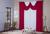 Cortina com Bando para Decoração de Sala Quarto Porta Balcão Malha Gel Paris Lisa 2,00m x 1,60m Branca e Vermelha
