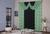 Cortina com Bando para Decoração de Sala Quarto Porta Balcão Malha Gel Paris Mista 2,00m x 1,60m Estampada 11 Folhas Verde e Preto