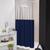 Cortina Para Box Banheiro Antimofo Impermeável Com Visor Azul-marinho