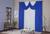 Cortina para Decoração de Sala Quarto Porta Balcão com Bando Malha Gel Paris Lisa 2,00m x 1,60m Palha e Azul Royal
