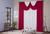 Cortina para Decoração de Sala Quarto Porta Balcão com Bando Malha Gel Paris Lisa 2,00m x 1,60m Palha e Vermelha