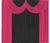 Cortina Paris Pra Janela Sala E Quarto Com Bando 2,00 X 1,70 preto/pink