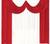 Cortina Paris Pra Janela Sala E Quarto Com Bando 2,00 X 1,70 vermelho/branco