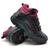 Coturno Adventure Feminino Couro Tratorado Conforto Trilha Preto, Rosa