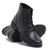 Coturno Bota Femininas Cano Curto De Amarrar Conforto Casual 01 Preto