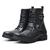 Coturno Bota Punk Couro Feminino Mah Zelda Preto Preto