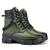 Coturno Feminino Bota Couro Cadarço Confortável Corrente Verde militar