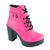 Coturno Feminino Bota Plataforma Detalhe Em Fivela Sacolei Pink