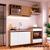 Cozinha Compacta Com Balcão para Pia Armário e Aéreo  Mel com Branco