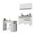 Cozinha Compacta com Bancada Americana 1 Porta Veneza Multimóveis MP2207 Branco/Preto