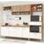 Cozinha Compacta Inova III com 8 Portas e Tampo - Carvalho/Branco Marrom