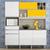 Cozinha Compacta Loft Móveis Branco/Amarelo