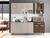 Cozinha Compacta Poliman Clara com Balcão Nicho para Micro-ondas 12 Portas 1 Gaveta Branco, Amêndoa e Rovere