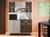 Cozinha Compacta Poliman Gabi com Balcão Nicho para Micro-ondas 8 Portas 1 Gaveta Branca. Amêndoa e Rovere