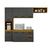 Cozinha Compacta Suspensa Brisa 8 Portas 1 Gaveta- CHF Cinamomo / Grafite