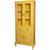 Cristaleira Lateral com 2 portas madeira, 2 portas vidro,  1 gaveta e 2 prateleiras - 1086 Laca - Amarela