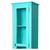 Cristaleira Torre 1 porta vidro 3 prateleiras - M560107 Laca - Azul Turquesa