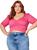 Cropped Blusa Decotado Franzido c Manga Plus Size Gringa Top Pink