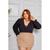  Camisa cropped preto plus size