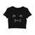 Cropped Camiseta  Feminino  Gatinho  Fofo Love Meow. JDK444 Preto