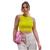 Cropped Detalhe Alçinha Moda Tricot Amarelo