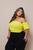 Cropped  Elastex Ciganinha com Elasticos Moda Feminina Plus Size Amarelo