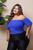 Cropped  Elastex Ciganinha com Elasticos Moda Feminina Plus Size Azul royal