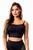 Cropped Feminino Fitness Top com alcinha básico Preto