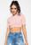 Cropped  Gola Alta Comfy Malha Canelada Rosa Claro Salvatore Fashion Rosa