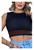 Cropped Listras Finas Blusa Regata Tricot Feminina Preto, Ferrugem