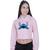 Cropped Moletom Feminino Lilo Stitch New Rosa claro