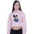 Cropped Moletom Feminino Mickey Lilo Stitch Friends Rosa claro