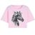 Cropped T Shirt Feminino Casual Curto Algodão Cavalo Rosa