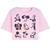 Cropped T Shirt Feminino Casual Curto Algodão Unicornio Academia Rosa